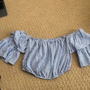 Stripe off the shoulder top!